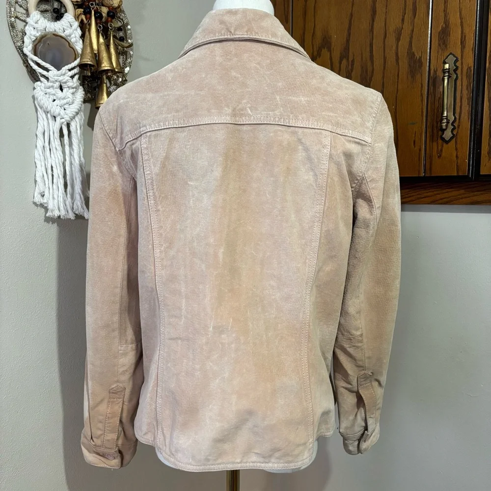 Vintage Tan Suede Leather Jacket Size Medium Faded Distressed Cherokee - Picture 4 of 9